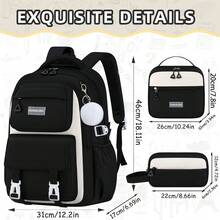 3pcs Girls Fashion Backpack, Portable Small Bag And Handbag Set, Lightweight With Adjustable Shoulder Strap, Multi-Compartment Large Capacity Backpack, Double Zipper Closure, Fade-Resistant, Wipe Clean - Suitable For School, Travel And Daily Use - Sets - View 3