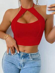 Women's Solid Color Camisole, Simple And Elegant, Suitable For Summer. - Black - View 7