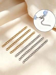 20/50/100pcs/Set Rantai Perpanjangan Stainless Steel 304, Aksesoris Rantai Perpanjangan untuk Pembuatan Perhiasan Kalung/Gelang/Gelang Kaki, Cocok untuk Perhiasan DIY Wanita - Rantai ekstensi 3*4mm - View 7