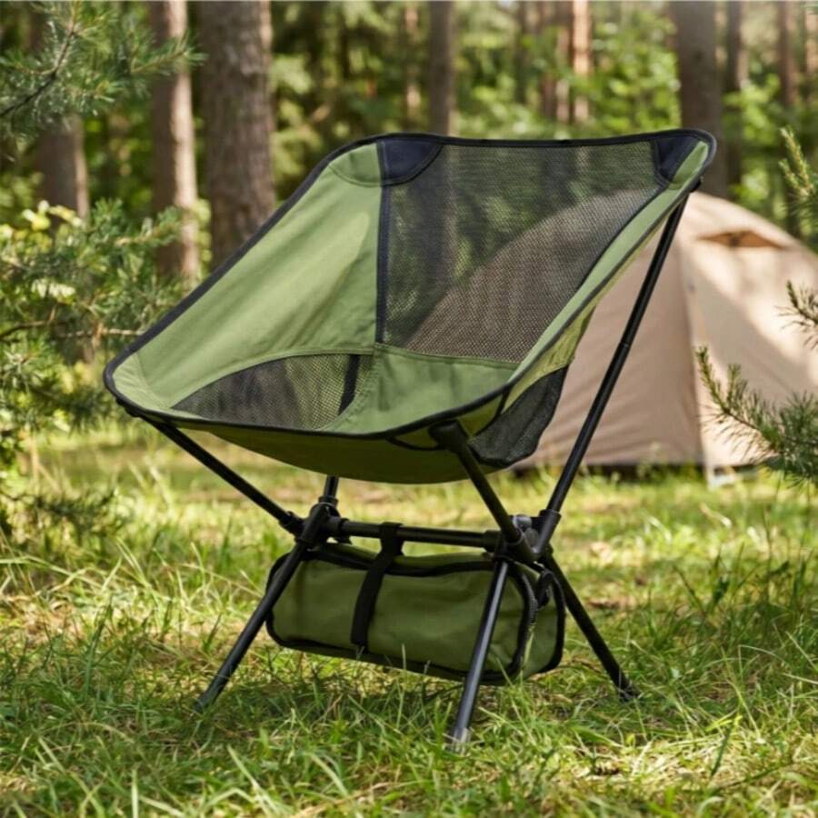 Folding Chair Low-Profile Foldable Travel Lounge Chair - Green - View 1