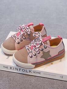 1 Pair Boys & Girls Breathable Sports Non-Slip Student Training Shoes Sneakers Suitable For Infants & Children Spring Summer Autumn Winter - Pink - View 4