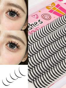 160 Clusters Large Fairy Faux Eyelashes, Single-Strand Single-Cluster Thick, Natural-Looking Ultra-Soft Curly Sunflower False Eyelashes - C - View 4