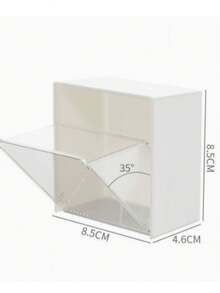 4/3/2/1 Compartment Wall-Mounted Cotton Swab Storage Box, Bathroom Wall-Mounted Flip Cover No-Drill Storage Box, Cosmetic Storage Box, Jewelry Storage Box, Plastic Storage Rack For Organizing And Storing Cotton Swabs, Bathroom Supplies, Bedroom Supplies - Multicolor - View 4