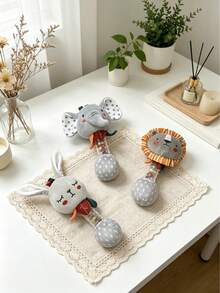 1pc Unisex Animal Shaped Hand Bell With Built-In Colorful Rattle Beads, Suitable As Early Education Grasping Training Toy For Newborns, Suitable As Newborn Gift - Multicolor - View 2