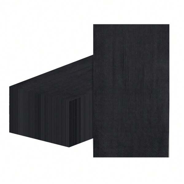 20/40/100 piezas de servilletas de papel negro, tamaño desplegado 13x15.5 pulgadas, tamaño plegado 4.3x7.8 pulgadas, servilletas de fiesta en blanco, servilletas de bebida de unicolor, adecuadas para bodas, cumpleaños, baby showers, eventos festivos, comidas casuales diarias, decoración de mesa, unisex