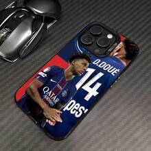 Cartel de fútbol azul Désiré Doué PSGfunda de teléfono Fundas compatibles con ,Apple,VIVO,OPPO,,, y Honor.Fabricadas en silicona TPU,ofrecen protección contra golpes y caídas. - Negro - Ver 2