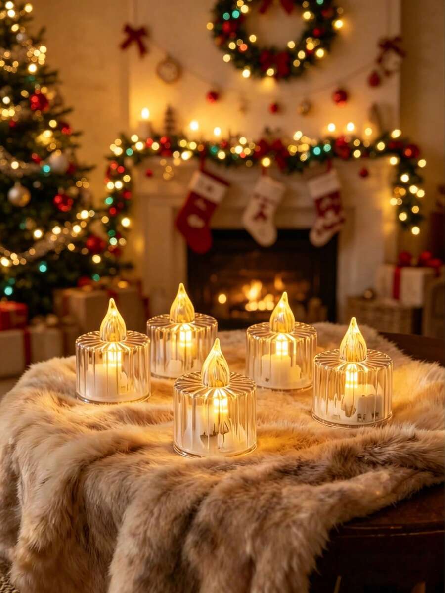 6件組節日氛圍熱銷LED電子蠟燭燈，浪漫生日求婚創意裝飾場景燭光夜燈氛圍燈桌面擺飾