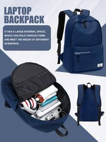 Large Capacity 15.6 Inch Laptop Backpack, Unisex For Girls And Boys, Multi-Compartment Fashionable Multifunctional Backpack, With Anti-Theft Back Pocket, Travel Commute Student School Bag, Adjustable Shoulder Straps Durable Buckle, Lightweight Daily Work Commute Backpack - Multicolor - View 11