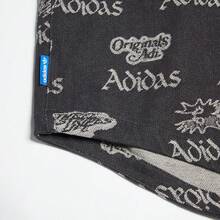Adidas 男士經典舒適印花運動休閒長袖翻領襯衫，春秋款，JN1663 - 中牛仔黑/白 - 查看 4