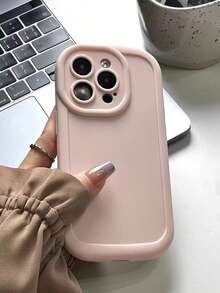 1pc Pink Solid Color Puff Phone Case, Precise Cutouts, Shockproof Protective Shell | Compatible With IPhone 17 Pro Max/17/16/15 Pro Max/14 Plus And All Series | Birthday Holiday Gift - Pink - View 4
