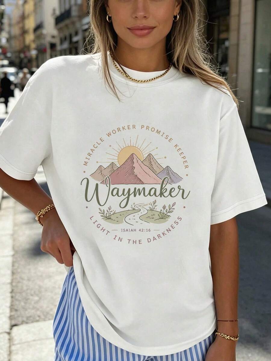 Unisex Size. Women's Cotton T-Shirt With A Watercolor Papaya Fruit Print Featuring A Green Leaf And Blue Brushstrokes, A Tropical Fruit Design, Ideal For Beach Trips And Brunch. - 白色 2 - 查看 1