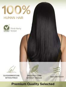 DNE HAIR 7件組 120g 1B# 自然色雙層隱形夾式接髮片，Remy髮，無縫柔軟厚髮尾，防脫落可重複使用，適合細髮，適用於沙龍、日常、婚禮、派對造型，女性用 - S1B - 查看 7