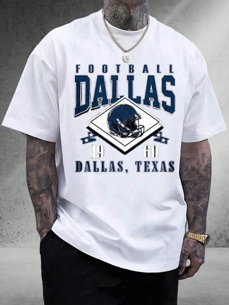 60 And 66 Jersey Design - Unisex Casual Sports T-Shirt 100% Cotton, Fan Edition, Perfect For Game Day Outfits, Vintage Texas American Football Gift. - 白色 - 查看 1