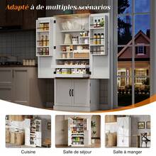 Kitchen Cabinet White - Motion Sensor, Adjustable Shelves - White - View 11
