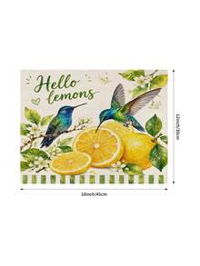 1pc Summer Lemon Pattern Table Runner, Placemat, Pillowcase. Pastoral Style, Spring/Summer Home Kitchen Decor, Suitable For Spring/Summer Home Kitchen Decoration And Party Decoration - Multicolor - View 7