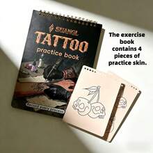 Tattoo Practice Skin Notebook 4 Sheets 2mm Soft Silicone Fake Skin Step-By-Step Tattoo Training Supplies - Multicolor - View 4