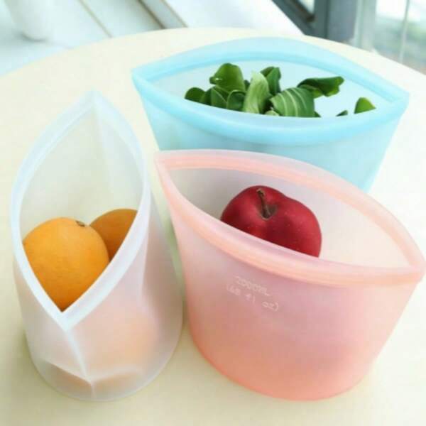 Reusable Silicone Airtight Bags For Food Storage - Leakproof, Freezer , Great For Snacks, Fruits, Veggies And Meats - Essential Kitchen Organization