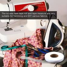 60m Self-Adhesive Hem Tape For Shortening Pants, Iron-On Clothing Length Shortening DIY Sewing Accessories For Home Use - Multicolor - View 9