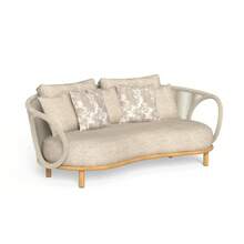 Sofá de ratán para exteriores, mesa de centro de teca, muebles combinados de diseño para balcón, jardín, hotel, para descanso y ocio. - Mesa individual + mesa doble + mesa de centro grande - Ver 11