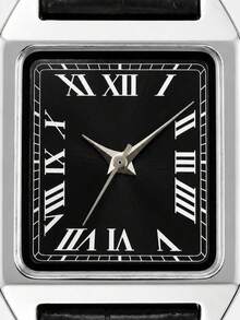 1pc Women's Luxury Fashion Square Dial Black PU Leather Quartz Watch, Minimalist Casual Dress Wristwatch, Elegant Quartz Dress Watch For Daily Wear, Ideal Gift For Girlfriend, Wife And Mother, Fashion Minimalist Women's Quartz Watch, Sleek Square Design Women's Wristwatch, Perfect Gift For Loved Ones And Family - Black - View 9