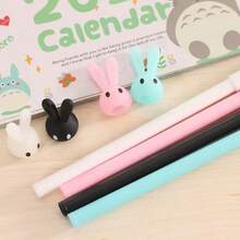Cartoon Rabbit-Kun Neutral Gel Pen, Cute Long-Eared Rabbit Signature Pen, Creative Student Water Pen, Back To School - Multicolor - View 7