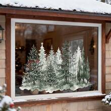 1pc Christmas Themed Window Sticker, Christmas Tree And Snowflake Pattern, Self-Adhesive Decorative Sticker, Exquisite Design, Suitable For Bedroom And Home Decor, Applicable To Smooth Surfaces, New Year Gift - View 5