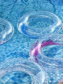 INS Colorful Transparent Adult Swim Ring With Sequins, Photo Prop, Armpit Float Ring, Inflatable Swim Ring - Multicolor - View 3