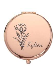 Customized Makeup Mirror, Can Be Engraved, Elegant Stainless Steel Material, Bridesmaid Gift, Birthday Flower Makeup Mirror, Women's Pocket Mirror, Bridesmaid Thank You Gift, Bride Wedding Gift ,Forever Love, Bridesmaid Proposal, Gift For Her - Multicolor - View 14