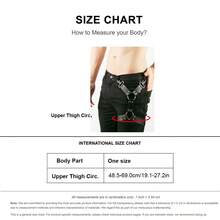 Men's Leather Leg Garter, Punk Style Leather Suspender, Suitable For Male Rave Party Outfit, Men's Waist Accessory - Black - View 3