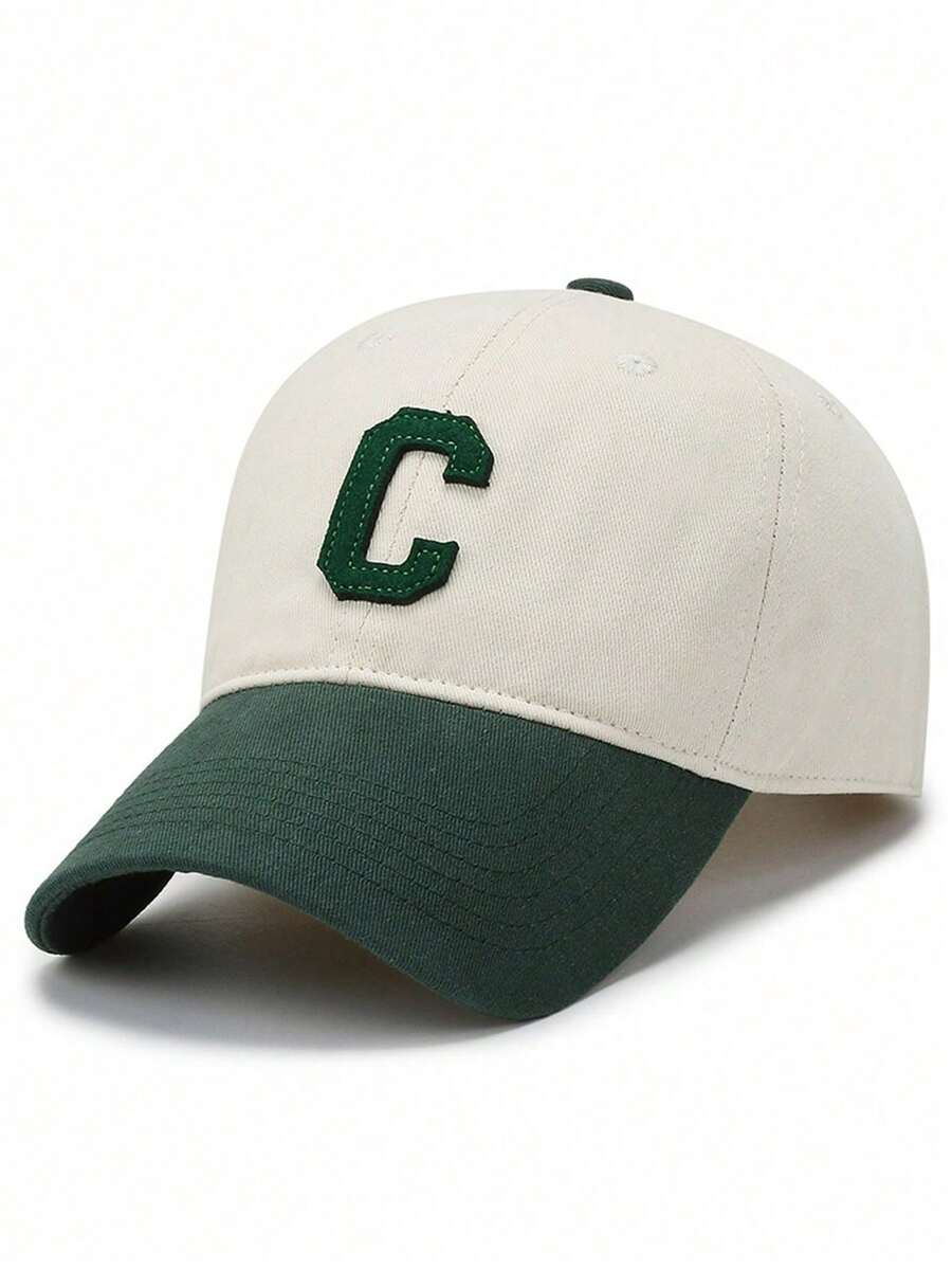 1 Piece Retro Style Baseball Cap With C In Brown Color Fashion - Dark Green - View 1