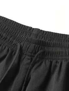 Men's Casual Sports Long Pants, Cargo Outdoor Street Style, Thin Black For Spring And Autumn - Black - View 5