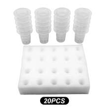 10pcs/20pcs Plastic Hydroponic Vegetable Planting Basket Set (Includes Planting Basket + Square Sponge), Seed Fixing Anti-Drift, Transparent Root Visibility, Balcony Greenhouse Hydroponic System Accessories, Soilless Cultivation Planting Cup - Seedling Basket - View 11