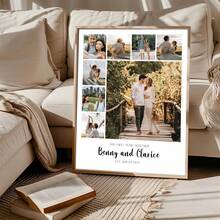 1pc Personalized Photo Custom Poster, Anniversary Gift Custom Wall Art, Friends Custom Photo Collage, Friends Anniversary Gift, 1st Anniversary, Date Night Anniversary Gift Custom Item, Optional Frame - Multicolor - View 9