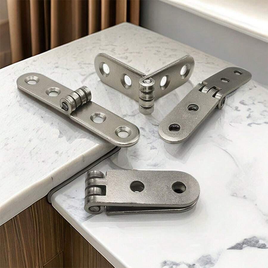 10pcs Folding Table Hinges, Cabinet Door Iron Hinges, Includes Installation Screws, Modern Minimalist Style, 180 Degree Flip Hinge, Hardware Accessories
