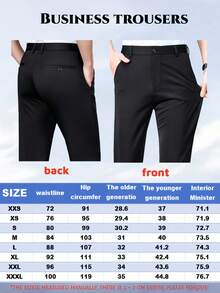 3pcs Men's Business Suit Pants, Solid Color Stretch Trousers, Straight Leg Casual Pants, Suitable For Spring, Summer, Autumn And Winter - Multicolor - View 6