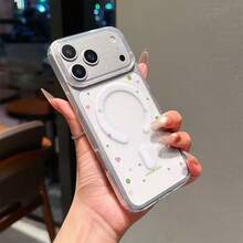 スマホケース - ラッキークローバーとかわいいいコミック柄の透明スマホケース、強力な2-in-1マグネット、指紋防止、アクリル作るバックパネル、 17/17 Pro/17 Pro Max/17 Air/16/16 Plus/16 Pro/16 Pro Max/15/15 Plus/15に対応 - クリア - チェックする 5