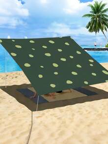 1pc Plant Leaf Floral Print Design Sunshade Awning, Outdoor Shade Cloth And Canopy, 2D Flat Printed Tent, Washable, Suitable For Garden, Camping, Beach, Yard, Poolside And More, Poles Not Included - Multicolor - View 40