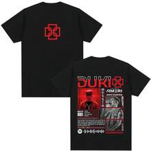 Camisetas de Merch de la Gira 2025 del Rapero Duki Ameri para Hombres y Mujeres, Camiseta de Moda Hip Hop Vintage, Pantalones Cortos de Algodón Casual, C - Negro - Ver 1
