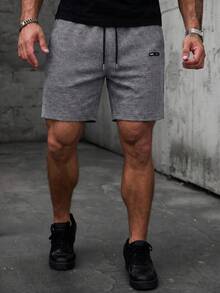 MAISONFOX Celana Pendek Pria Musim Panas dengan Tali Serut, Bahan Jacquard Bertekstur, Cocok untuk Berenang, Liburan, Kebugaran, Gaya Hawaii - Dark Grey - View 9