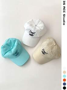 Soft Top Candy Color Cool Fashion Letter Baseball Cap For Women, Spring/Summer Outdoor Sun Protection Quick-Dry Breathable Sports Sun Hat For Travel, Back To School - Doesnt Letters - View 1