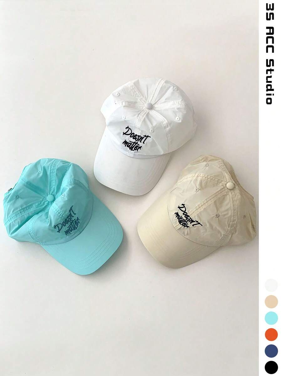 Soft Top Candy Color Cool Fashion Letter Baseball Cap For Women, Spring/Summer Outdoor Sun Protection Quick-Dry Breathable Sports Sun Hat For Travel, Back To School - Doesnt Letters - View 1