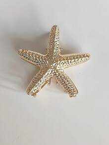 1pc Metal Shell Starfish Hair Clip, Hollow Design, Women's Hair Accessory, Summer, Holiday, Travel Beach Claw Clip, Vacation Hair Clip, Festival, Party, Holiday Essential, Holiday Accessory, Summer, Hair Accessory, Festival Accessory, Women's Headpiece - Multicolor - View 9