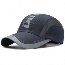 1 Piece Breathable Lightweight Mesh Running Cap, Adjustable Outdoor Sports Sun Hat, Unisex - 藍色的 - 查看 1