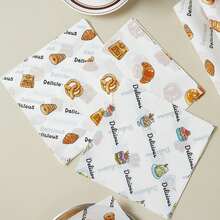 5/100 feuilles de papier ciré anti-graisse, doublures de paniers alimentaires, convient pour les sandwichs, les burgers, les desserts, les collations, les pâtisseries, le barbecue et les pique-niques, gadget de cuisine, accessoire de cuisine (7,09*7,09 pouces) - Multicolore - Voir 7