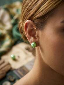 Pendientes de acero inoxidable - Verde - Ver 2