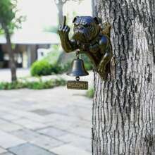 Funny Bulldog Doorbell, Bulldog Design Rustic Cast Iron Doorbell Door Ring - 1PC - View 5