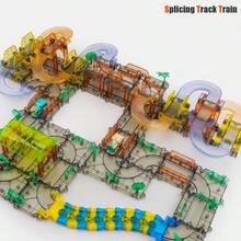 Transparent Electric Track Train, Children's Educational DIY Assembly Snap-Together Track Car, Electric City Train Set, Versatile Adventure Track Toy, Birthday Gift For Boys And Girls, Holiday Gift, Halloween And Christmas Gift - Multicolor - View 2