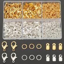 250pcs/Box DIY Jewelry Findings Assortment Including Lobster Clasps, Crimp Ends, Jump Rings, Open Connectors, Tongue Buckles, Key Rings, End Caps, Leather Cord Clamps, Etc. For DIY Bracelets, Anklets, Necklaces, Bag Charms, Jewelry Making Accessories - Accessory Set - View 8