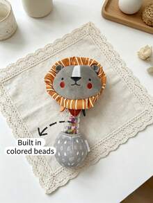 1pc Unisex Animal Shaped Hand Bell With Built-In Colorful Rattle Beads, Suitable As Early Education Grasping Training Toy For Newborns, Suitable As Newborn Gift - Multicolor - View 4