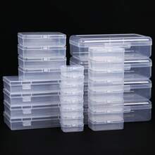 Tomnk 28 Pack Small Plastic Storage Boxes Craft Organizers Rectangular Containers With Lids For Bead, Jewelry, Office Supplies Small Items Room Storage Home Storage Bedroom Storage, Back To School Season - Clear - View 2